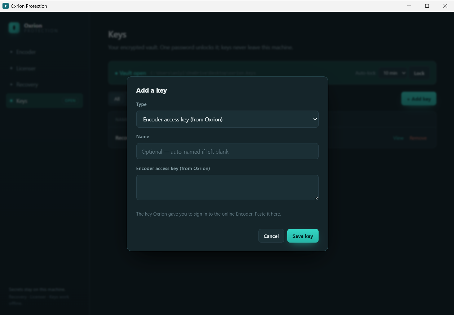Add a key