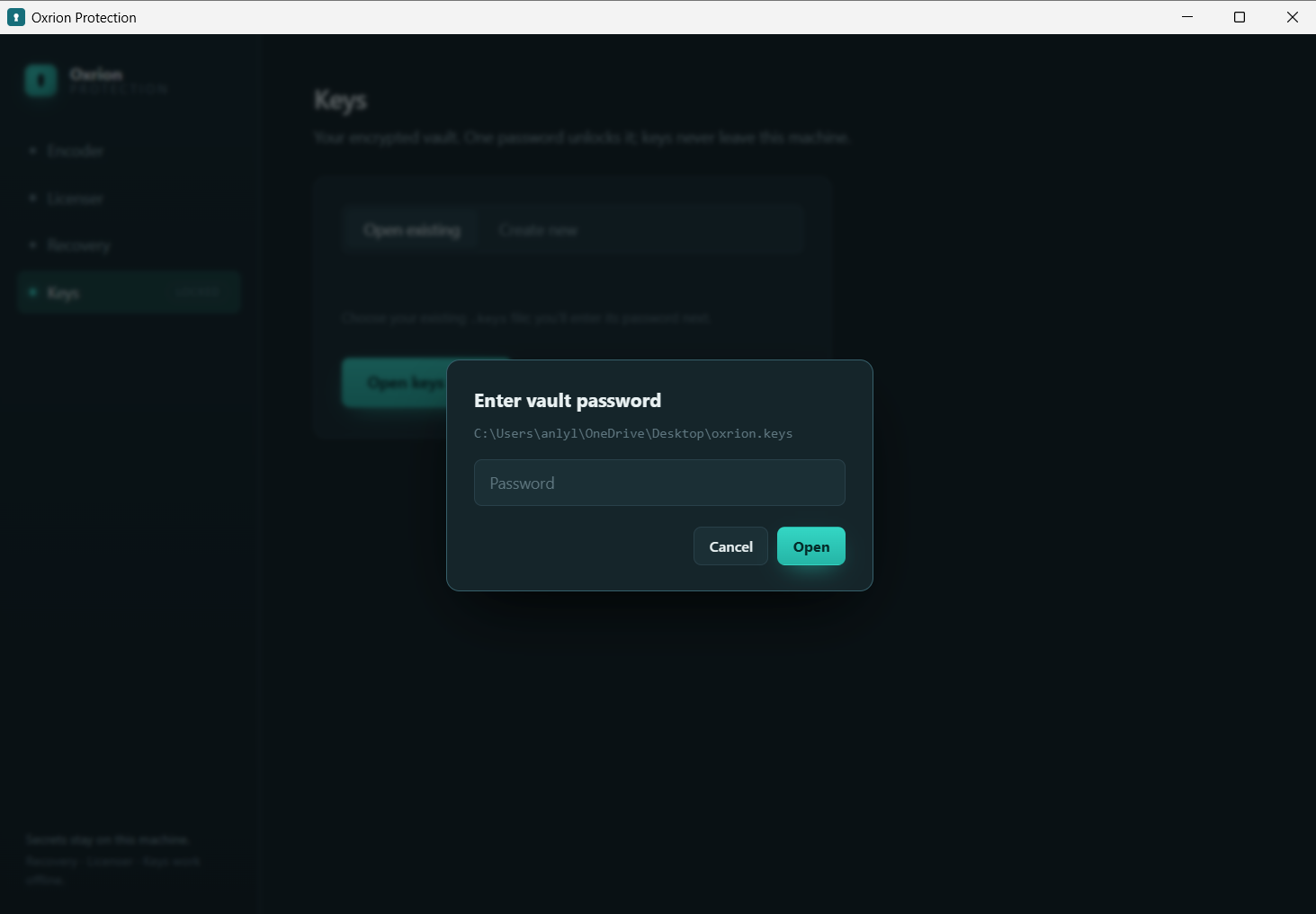 Vault password