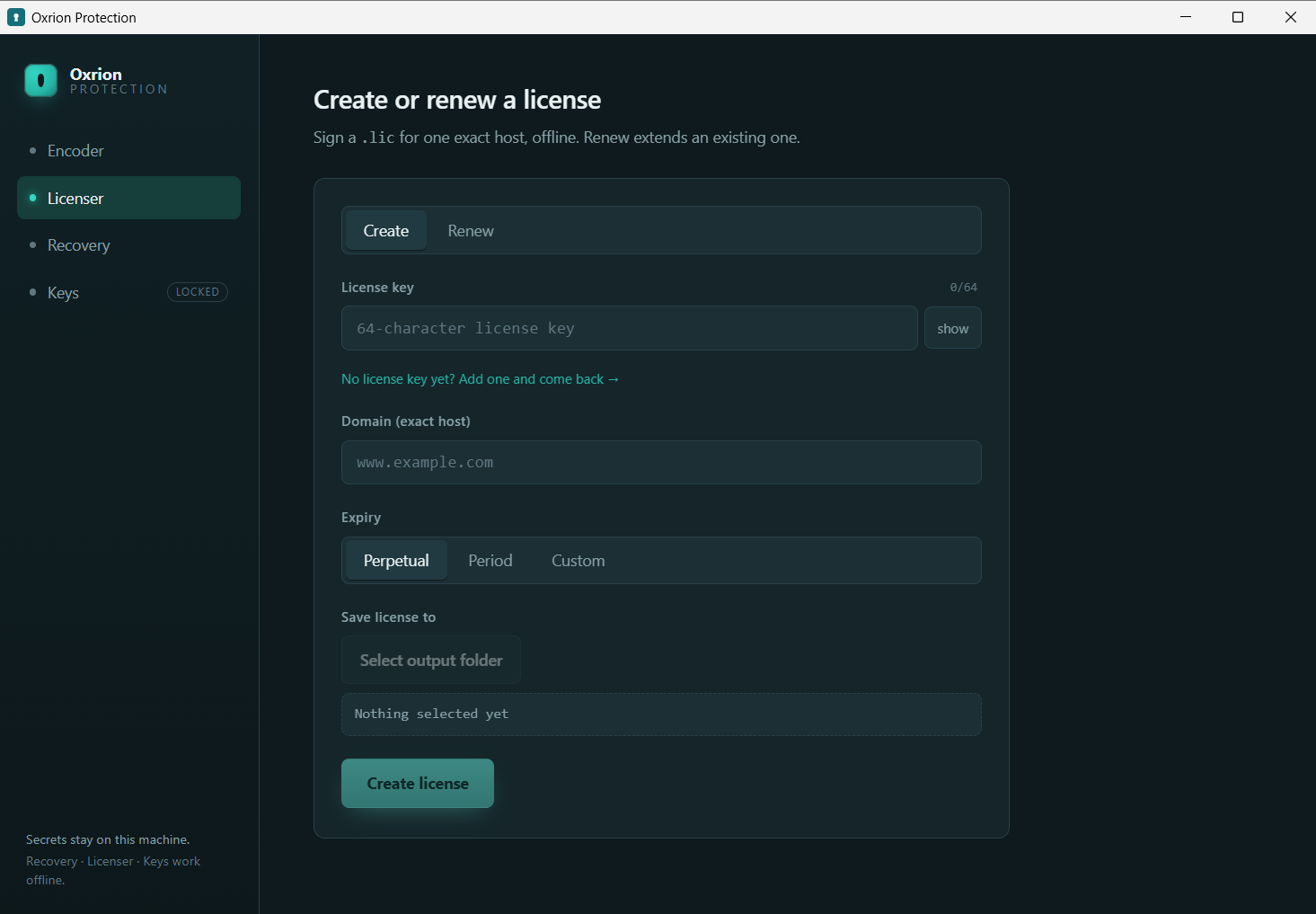 Create a license